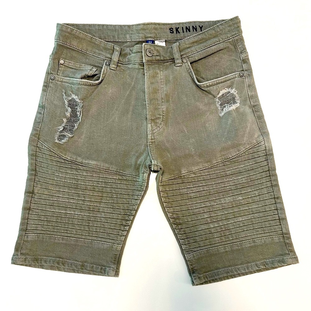 Men’s | Divided by H&M | Skinny Moto Denim Shorts | Gray | 30